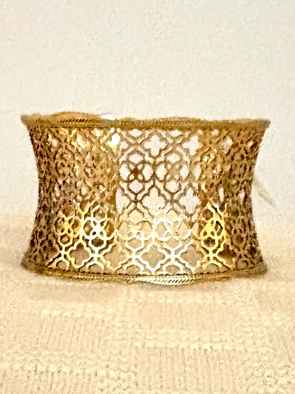 Kendra Scott Gold Tone Filigree Wide Cuff Bracelet - Women's Statement Jewelry